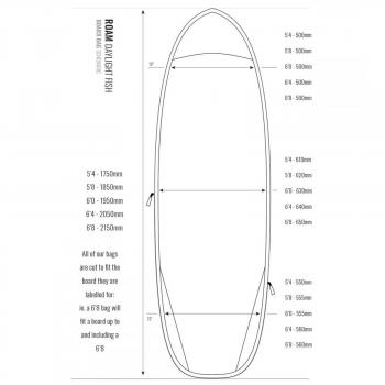 ROAM Boardbag Surfboard Daylight Hybrid Fish 6.8