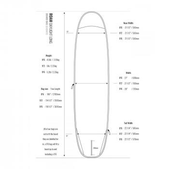 ROAM Boardbag Surfboard Daylight Longboard 9.2