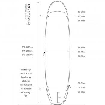 ROAM Boardbag Surfboard Daylight Longboard 9.2