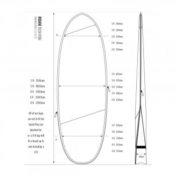 ROAM Boardbag Surfboard Tech Bag Hybrid Fish 6.0