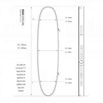 ROAM Boardbag Surfboard Coffin 9.2 Doppel Triple