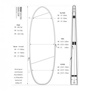 ROAM Boardbag Surfboard Tech Bag Doppel Fish 5.8