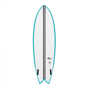 Surfboard TORQ TEC Twin Fish 6.2 Rail Teal