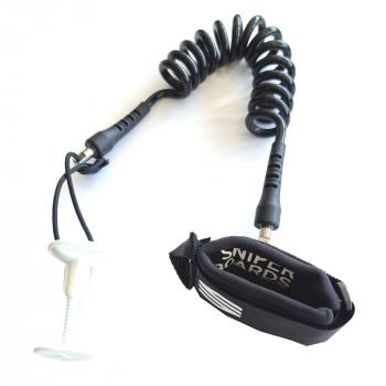 SNIPER Bodyboard Spiral Wrist Leash Deluxe Schwarz