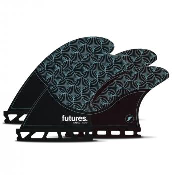 FUTURES Quad 4 Fin Set Rasta Honeycomb