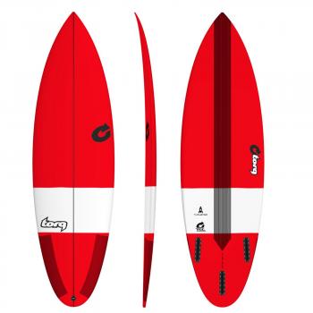 Planche de surf TORQ Epoxy TEC Thruster 6.6 rouge