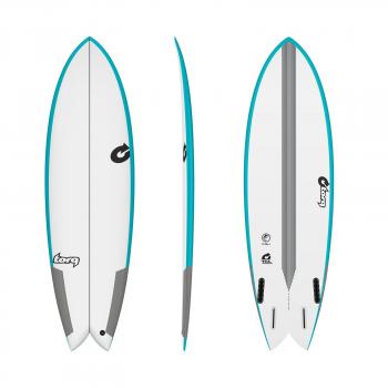 Surfboard TORQ Epoxy TEC Quad Twin Fish 6.4 Rail