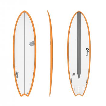 Tabla de surf TORQ Epoxy TET CS 6.3 Fish Carbon Naranja