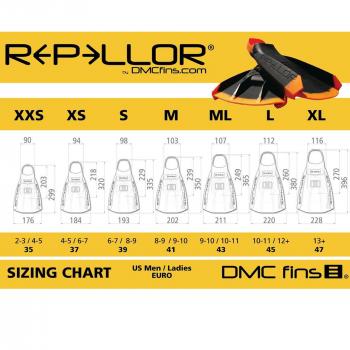 DMC REPELLOR Flossen M 40-41 Schwarz Orange