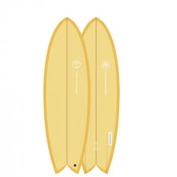 Surfboard VENON Node 5.9 Twinfin Retro Fish pastel