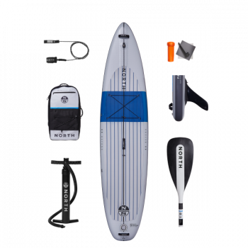North SUP Pace Wind Aufblasbares Standup Paddle Board Package Himmel Grau 11'0" x 30" x 6" OneSize