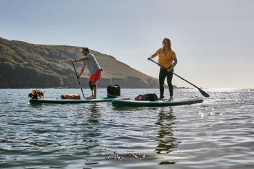 Red Paddle Co VOYAGER+ SUP 13'2" x 30" x 6" MSL Grün-Weiss