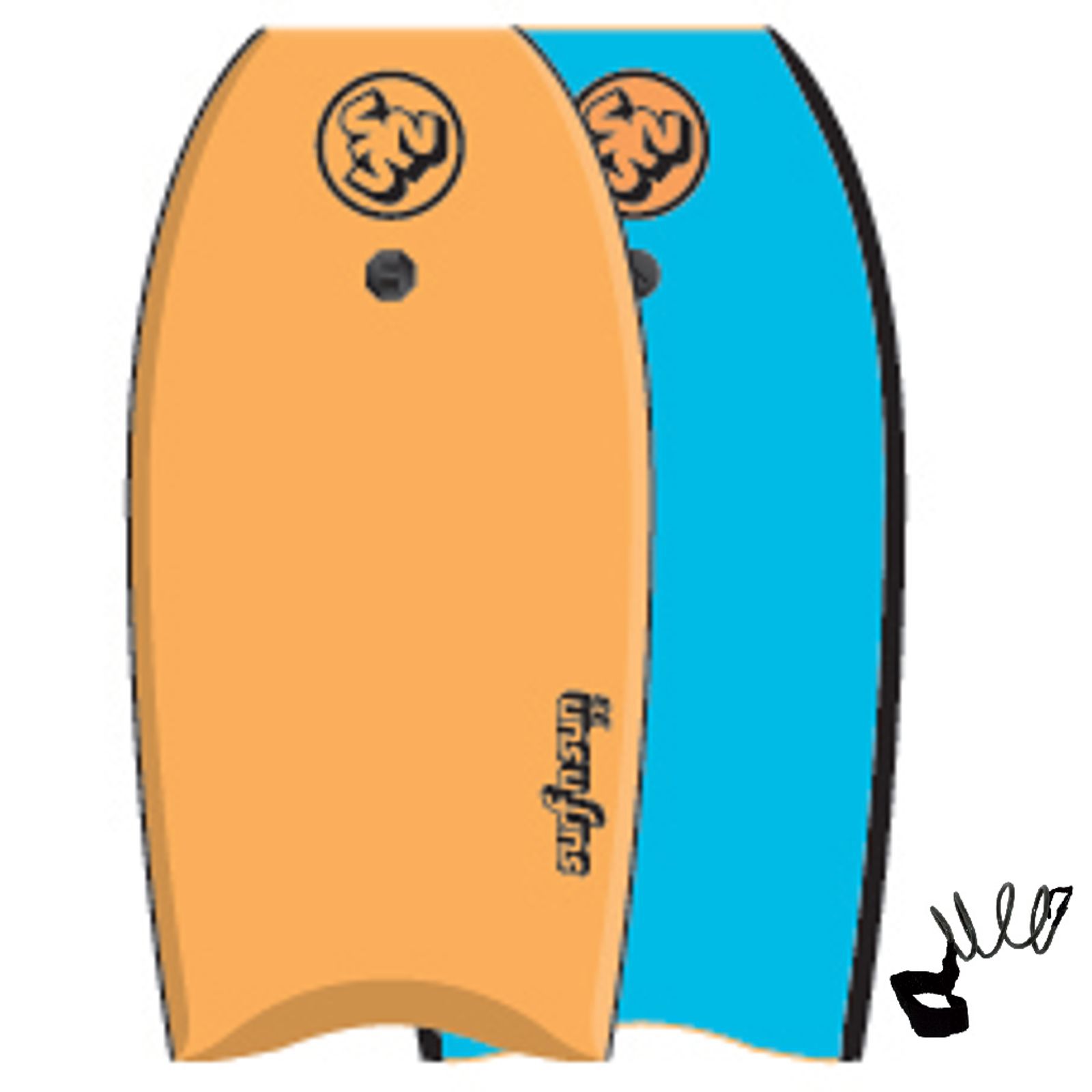 Surfnsun Bodyboard Hinanui 41 Yellow-Black Surf Board 