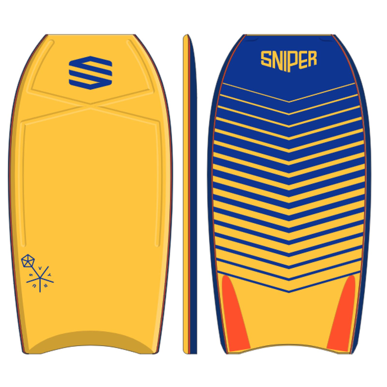 Bodyboard PE Chevron Yellow - Whitecaps Surf