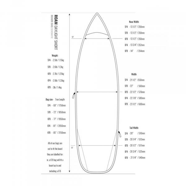 ROAM Sac pour planche de surf Daylight Shortboard 6.0