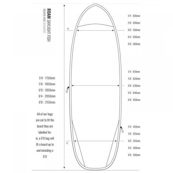 ROAM Boardbag Surfboard Daylight Hybrid Fish 6.8