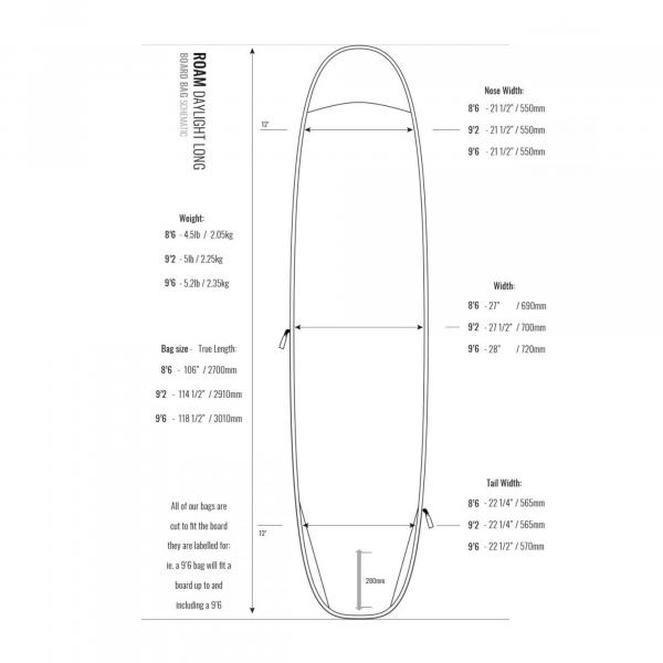 ROAM Boardbag Surfboard Daylight Longboard 9.2