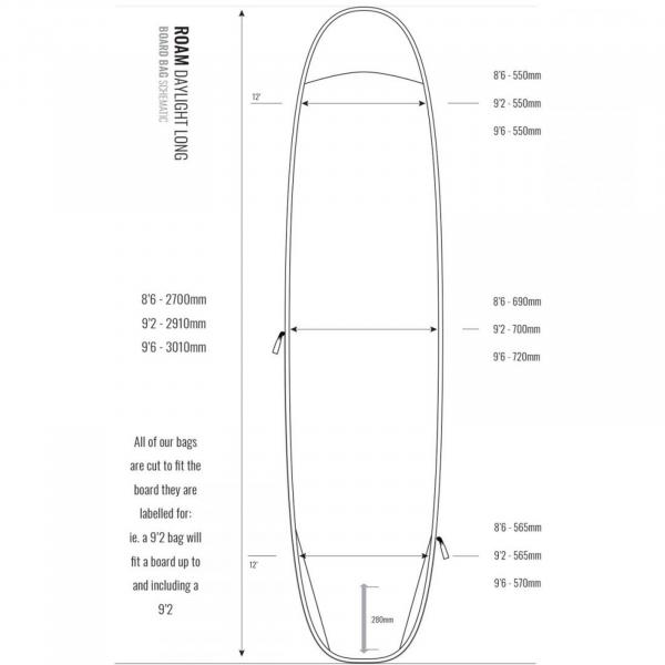 ROAM Boardbag Surfboard Daylight Longboard 9.2