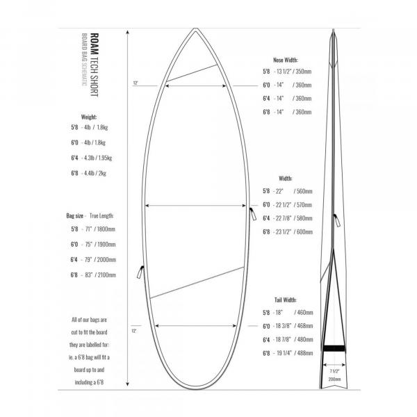 ROAM Boardbag Surfboard Tech Bag Shortboard 6.4