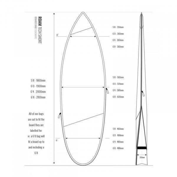 ROAM Boardbag Surfboard Tech Bag Shortboard 6.4