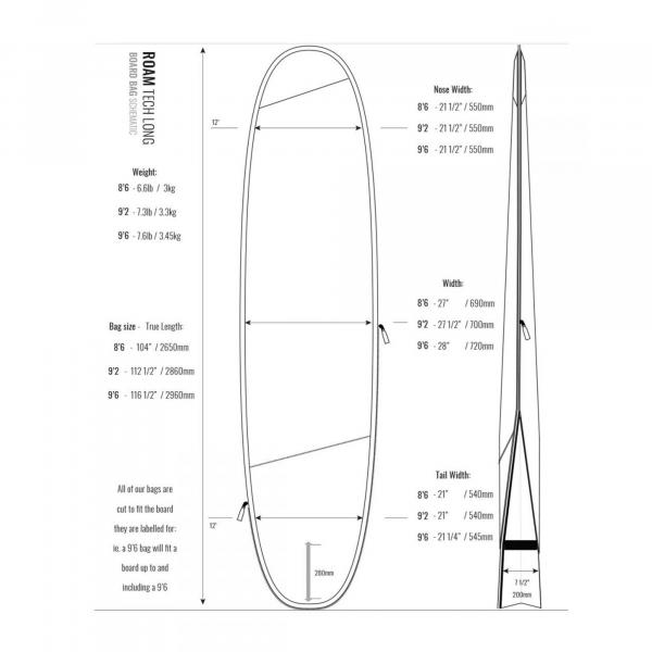 ROAM Boardbag Surfboard Tech Bag Longboard 9.6