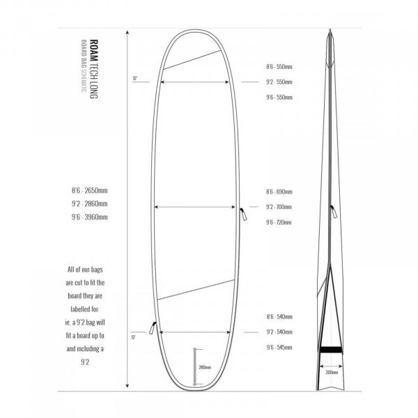 ROAM Boardbag Surfboard Tech Bag Longboard 9.2