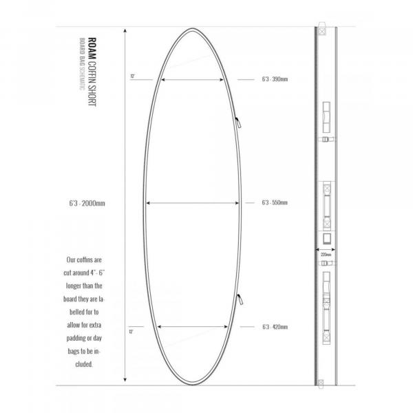 ROAM Boardbag Surfboard Coffin 6.3 Doppel Triple