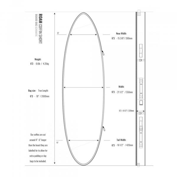 ROAM Boardbag Surfboard Coffin 6.3 Doppel Triple