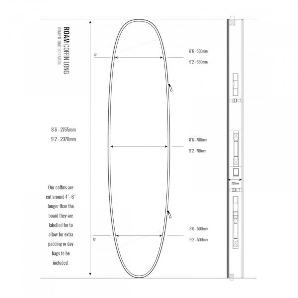 ROAM Boardbag Surfboard Coffin 8.6 Doppel Triple