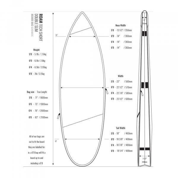 ROAM Boardbag Surfboard Tech Bag Doppel Short 6.0