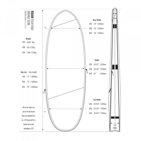 ROAM Boardbag Surfboard Tech Bag Doppel Fish 5.8