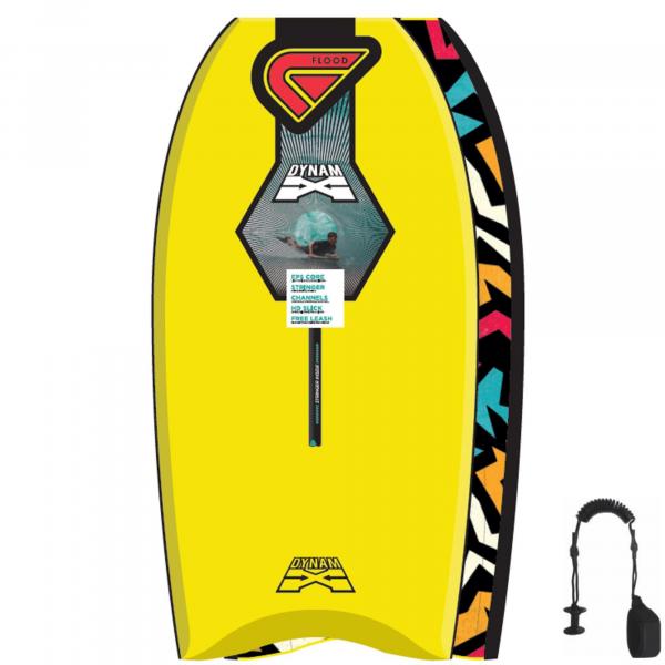 FLOOD Bodyboard Dynamx Stringer 41 Yellow Tribal