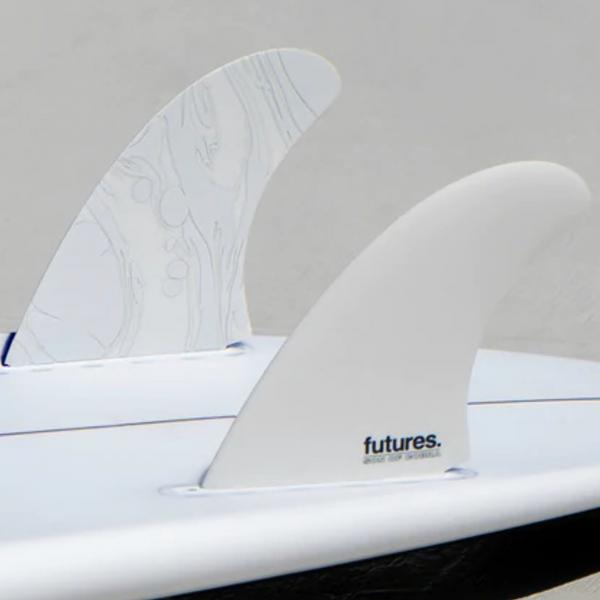 FUTURES Twin Fin Set Son of Cobra fiberglass Grau