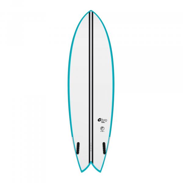 Surfboard TORQ TEC Twin Fish 6.2 Rail Teal