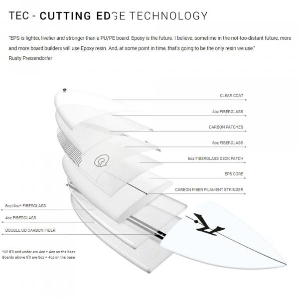 Planche de surf RUSTY TEC SD Shortboard 5.8