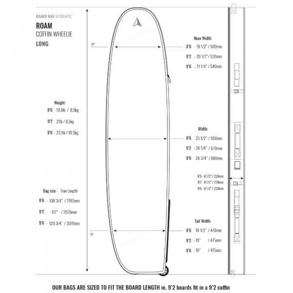 ROAM Boardbag Surfboard Coffin Wheelie 9.2