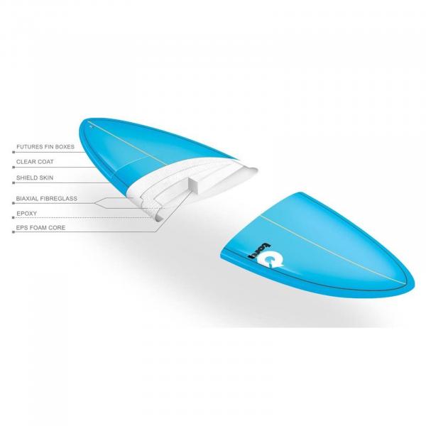 Planche de surf TORQ Epoxy TET 6.6 MOD Fish Blanc