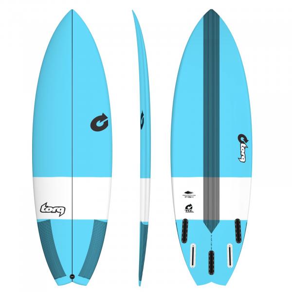 Planche de surf TORQ Epoxy TEC Performance Fish 6.6 blue