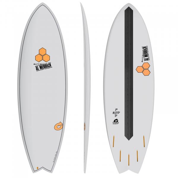 Surfboard CHANNEL ISLANDS X-lite Pod Mod 5.6 gris