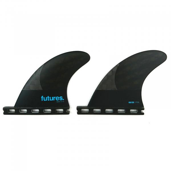 FUTURES Quad 2 Fin Set 3.75 80-20 Blackstix