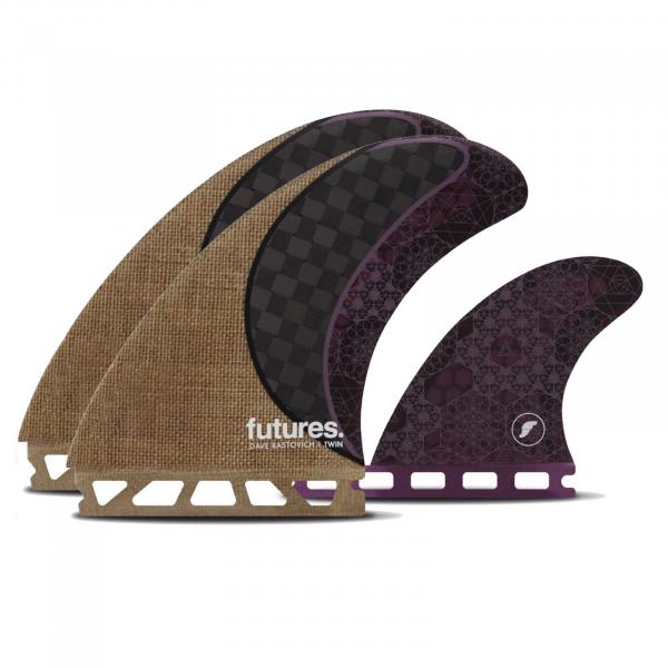 FUTURES Twin Tri Fin Set Rasta Honeycomb Carbon