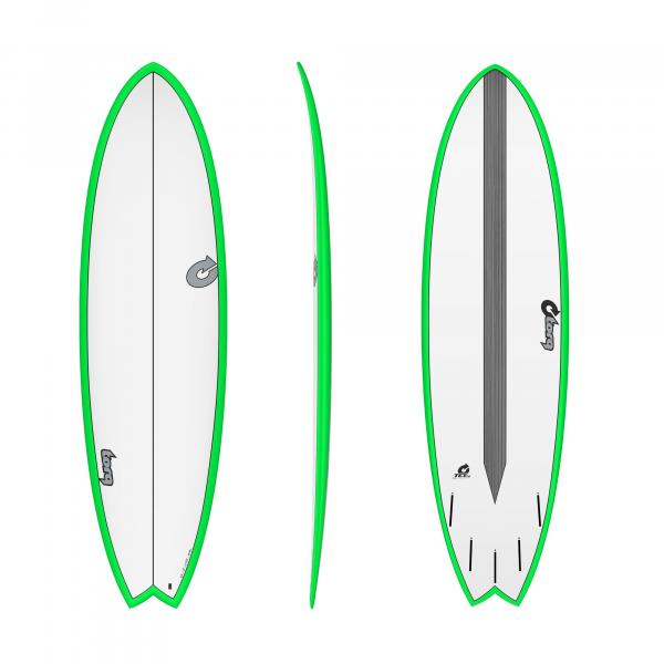 Planche de surf TORQ Epoxy TET CS 6.6 Fish Carbon Green