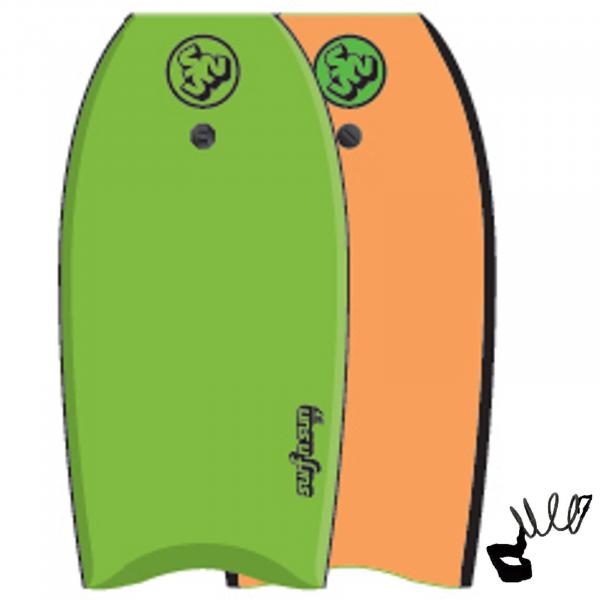 SurfnSun Bodyboard simile 37 arancio lime