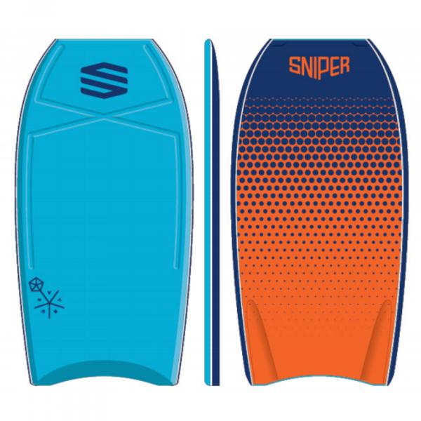 SNIPER Bodyboard Vyrus PE 38 Dots Blu Arancione