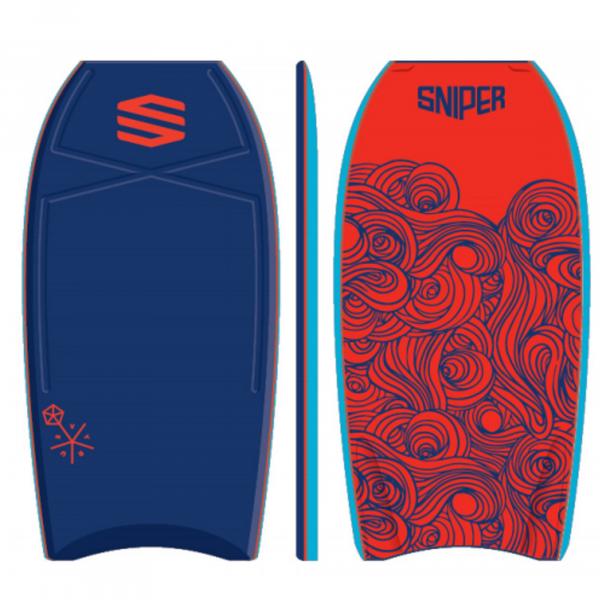 SNIPER Bodyboard Vyrus PE 40 Volute Blu Rosso