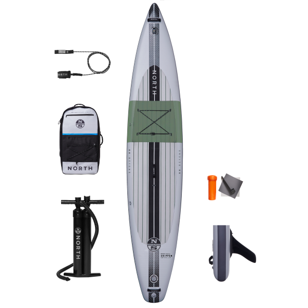 North SUP Skipper Planche de stand up paddle gonflable Ciel Gris