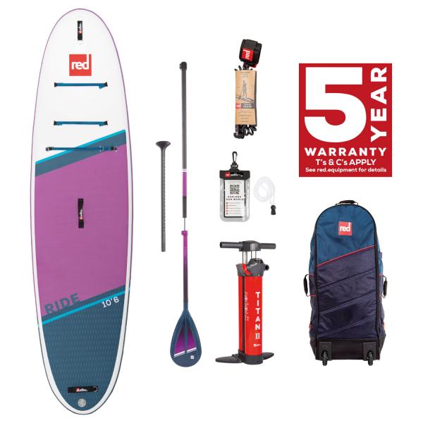 Red Paddle Co RIDE SE SUP 10'6" x 32" x 4.7" MSL SET Morado-Blanco